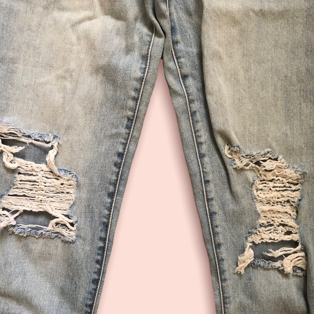 Distressed High Waisted Mom Jeans - Picture 2 of 3